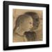 Paula Modersohn-Becker 20x22 Black Modern Framed Museum Art Print Titled - Two Girls Heads in Profile to the Right (1903)
