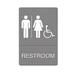 US Stamp ADA Restroom Sign Wheelchair Accessible Tactile Symbol Molded Plastic 6 x 9