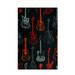 Mohawk Home Guitar Montage Printed Indoor Area Rug in Red 3 4 x5
