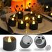 Happy Date 6Pcs Flameless Votive Candles Flameless Flickering Electric Fake Candle Battery Operated LED Tea Lights for Wedding Table Festival Celebration Halloween