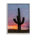 Stupell Industries Desert Cactus Plant Silhouette Radiant Sunset Sky Photograph Gray Framed Art Print Wall Art Design by Jeff Poe Photography