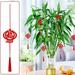 6Pcs Chinese New Year Decorations Mini Red Chinese Knot Pendant Red Hanging Ornaments Traditional Lucky Fu Pendants for New Year Home Tree Office Car Bonsai Spring Festival Decorations
