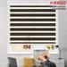 Keego 50% Blackout Cordless Zebra Window Shades Blinds with Modern Design Roller Shade Privacy Curtains Customizable Color and Size for Home Office Brown Linen 22 w x 52 h