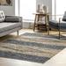 nuLOOM Farren Hand Woven Diamond Leather Area Rug 6 x 9 Gray