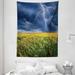 Lake House Decor Wall Hanging Tapestry Lightning Bolt above the Seasonal Field Electric Vibes Mother Nature Theme Image Bedroom Living Room Dorm Accessories 60 X 80 Inches by Ambesonne