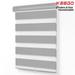 Keego Dual Layer Roller Window Blind Light Filtering Zebra Window Blind Cordless Customizable Gray Case Gray Fabric 47.5 w x 76.0 h