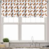 Ambesonne Hot Dog Valance Pack of 2 Simple Delicious Food Motif 54 X12 Orange Burgundy