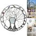 Gotydi Tree of Life Metal Wall Art Tree of Life Decorative Wall Hanging Artwork 9.8 Inch Round Rustic Sculpture for Wall Home Office Bedroom Living Room Decoration