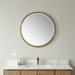 Vinnova Cuneo 28 Round Bathroom Vanity Wall Mount Mirror Brushed Gold Frame