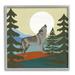 Stupell Industries Grey Wolf Howling Moon Woodlands Trees 24 x 24 Design by Victoria Barnes