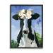 Stupell Industries Country Cow Cattle Flower Crown Roses Botanical Fam Framed Wall Art 24 x 30 Design by Caverly Smith