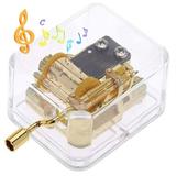 Acrylic Clear Gold Hand Crank Music Box for Mom/Dad/Daughter/Son - Unique Best Gifts for Birthday Christmas Thanksgiving Wedding Valentine Anniversary