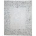 8 X 10 Rug Leather Grey Modern Hand Woven Scandinavian Bordered Large Carpet