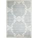 6X9 Rug Wool / Silk Grey Modern Hand Knotted Moroccan Trellis Room Size Carpet