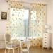 1PC Sunflower Curtains Kitchen Decor Yellow Sheer Curtains for Small Window Voile Room Scarf Door Bed Drape Panels for Bedroom Living Room Floral Drape Panel (Yellow)