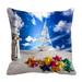 ECZJNT Sailboat on sand holiday summer beach Pillow Case Pillow Cover Cushion Cover 20x20 Inch