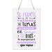 LifeSong Milestones Inspirational Wall Decoration Hanging Rope Sign 8x12in - Be Strong and Courageous (Spanish Verse) (Purple)