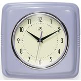 Infinity Instruments Retro Square Lilac Plastic 9.25-inch Analog Wall Clock