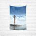 CADecor Blue Sky And White Clouds Sea Lighthouse Bedspread Dorm Decor Wall Hanging Tapestry 40x60 inches