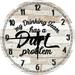 Large Wood Wall Clock 24 Inch Round Bar Wall Art My Drinking Team has a Dart Problem Funny Darts Game Round Small Battery Operated White