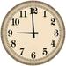 Wood Wall Clock 12 Inch Black and Tan Basic Round Small Battery Operated Wall Art