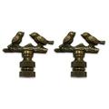 Royal Designs Inc. Birds on Tree Branch Lamp Finial for Lamp Shade F-5034AB-2 Antique Brass Pack of 2