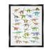 Stupell Industries Children s Dino Chart Dinosaur Reptile Fantasy Fun Watercolor Jet Black Framed Floating Canvas Wall Art 16x20 by Ziwei Li