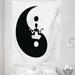 Yin Yang Tapestry Human Silhouette Doing Yoga Staying in Balance with Lotus Pose for Serenity Fabric Wall Hanging Decor for Bedroom Living Room Dorm 5 Sizes Black and White by Ambesonne