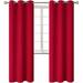 2 panels K68 red color 100 % blackout thermal light blocking drapes for sliding patio window curtain top grommets noise reducing 37 wide X 63 length each panel
