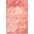 Red Wool Rug 5 X 8 Modern Hand Tufted Shibori Tie Dye Room Size Carpet