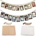 1 Set Hanging Photo Frames Adjustable Hanging Rope Dust-Proof Paper DIY Photo Collage Frames Home Decoration Pink Paper