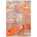 SAFAVIEH Madison Oscar Abstract Distressed Area Rug Grey/Orange 6 x 9