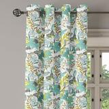 Ambesonne Floral Grommet Curtain Single Panel Flying Birds Butterflies 50 x60 Yellow Green Caramel