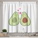 Ambesonne Avocado Kitchen Curtains Romantic Wedding Theme 55 x45 Pink Green Pale Brown