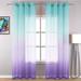 Goory 1pc Gradient Color Tulle Window Curtain Grommet Sheer Curtain Valance Eyelet Ring Top Voile Window Drape For Living Room Bedroom Blue-Purple W:52 x H:84 / 132cm*213cm