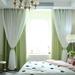 Star Curtains Kids Curtains for Girls Bedroom Living Room Blackout Curtain Double Layer Tulle Star Cut Out Gradient Grommet Window Curtains