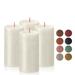 BOLSIUS 2.75 X 5 Rustic Metallic Ivory Pillar Candles Unscented Pillar Candles -Fine European Quality Shimmer Collection Packed By 4