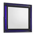 Vini 44 Inch Modern Mirror Rectangular Wood Frame Built In LED Black