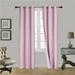 K34 Hotel Quality Silver Grommet Top Faux Silk 1 Panel Light Pink Solid Thermal Foam Lined Blackout Heavy Thick Window Curtain Drapes Grommets 84 Length