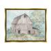 Stupell Industries Quaint Country Barn Rural Flower Field Meadow Painting Metallic Gold Floating Framed Canvas Print Wall Art Design by Debi Coules