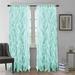 Diamond Home Cascade Window Panel Sheer Voile Vertical Ruffled Waterfall Curtains 2 Piece Set (50 W x 95 L Sea Blue)