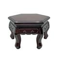 Hexagonal Chen Leung Style Chinese Vase Stand in Solid Rosewood (10 L x 10 D x 6 H) - Oriental Furniture Warehouse