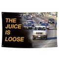 The Juice is Loose Flag OJ Simpson Flag Banner 3 x 5ft for Room Decor Cave Wall Flag Outdoor Parties Gift College Dorm Durable UV Resistance Fading with Four Brass Grommets