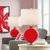 Color + Plus Bright Red Carrie Table Lamp Set of 2
