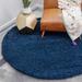 Rugs.com Solid Shag Collection Rug â€“ 7 Ft Round Sapphire Blue Shag Rug Perfect For Kitchens Dining Rooms