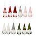 Sunisery 12/15Pcs Christmas Tree Decoration 5.91inch Swedish Plush Gnomes Santa Elf Table Decor Xmas Tree Hanging Ornaments