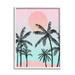Stupell Industries Tropical Sunrise Sunset Beach Palm Trees Silhouette Collage Graphic Art White Framed Art Print Wall Art 16x20 by Nina Blue