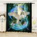 Goory 2pcs Unicorn Kids Bedroom Blackout Window Curtain Grommmet Room Darkening Curtain Eyelet Ring Top Window Drape Curtain Panel #03 W:45 xL:106