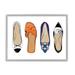 Martina Pavlova Chic Fashion Heels Blue Orange Flats Fashion Feet 30 in x 24 in Framed Painting Canvas Art Print by Stupell Home DÃ©cor