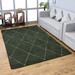 Rugsotic Carpets Hand Knotted Loom Contemporary Silk Mix Floor Area Rug For Living Room Bedroom Dark Green 6 x9 LSM602